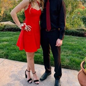 free people red mini dress